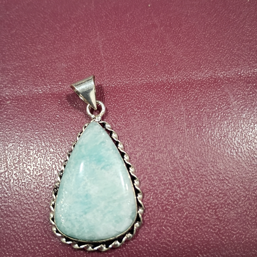Hand Crafted 925 Aquamarine Silver Pendant
